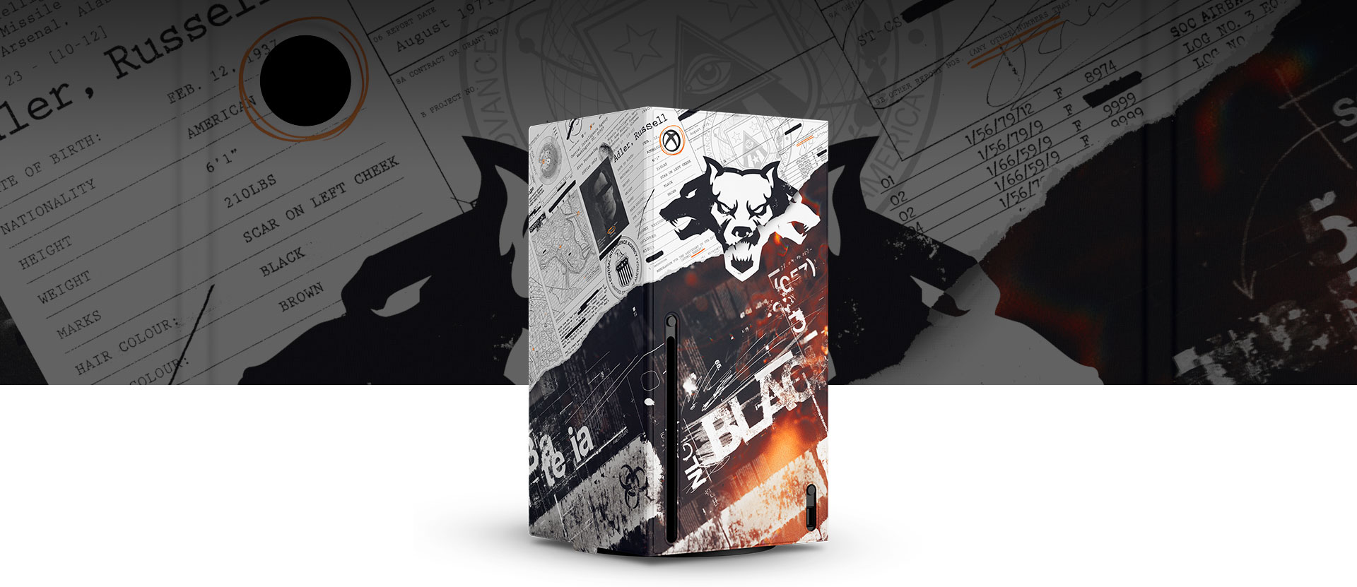 Xbox Series X-konsolomslag i Call of Duty-design