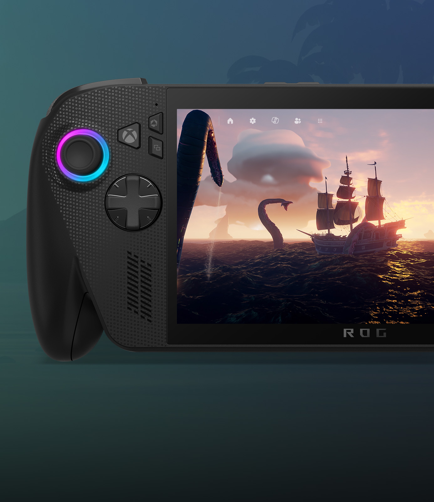 The ROG Xbox Ally with Sea of Thieves gameplay.