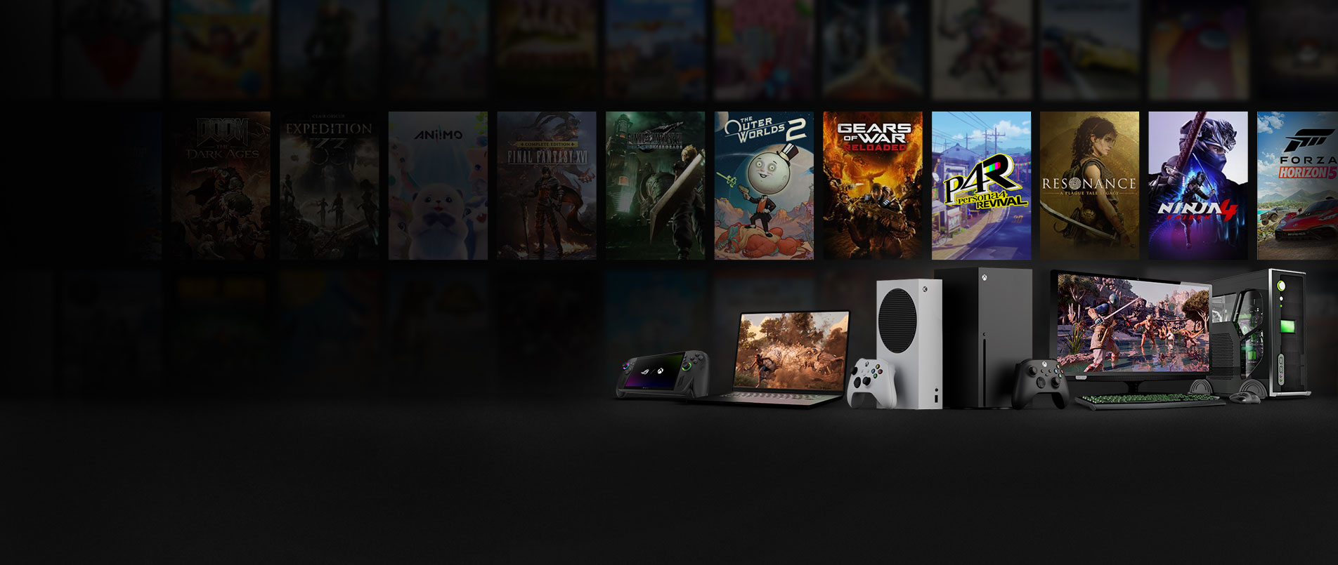 Games with devices to play Xbox