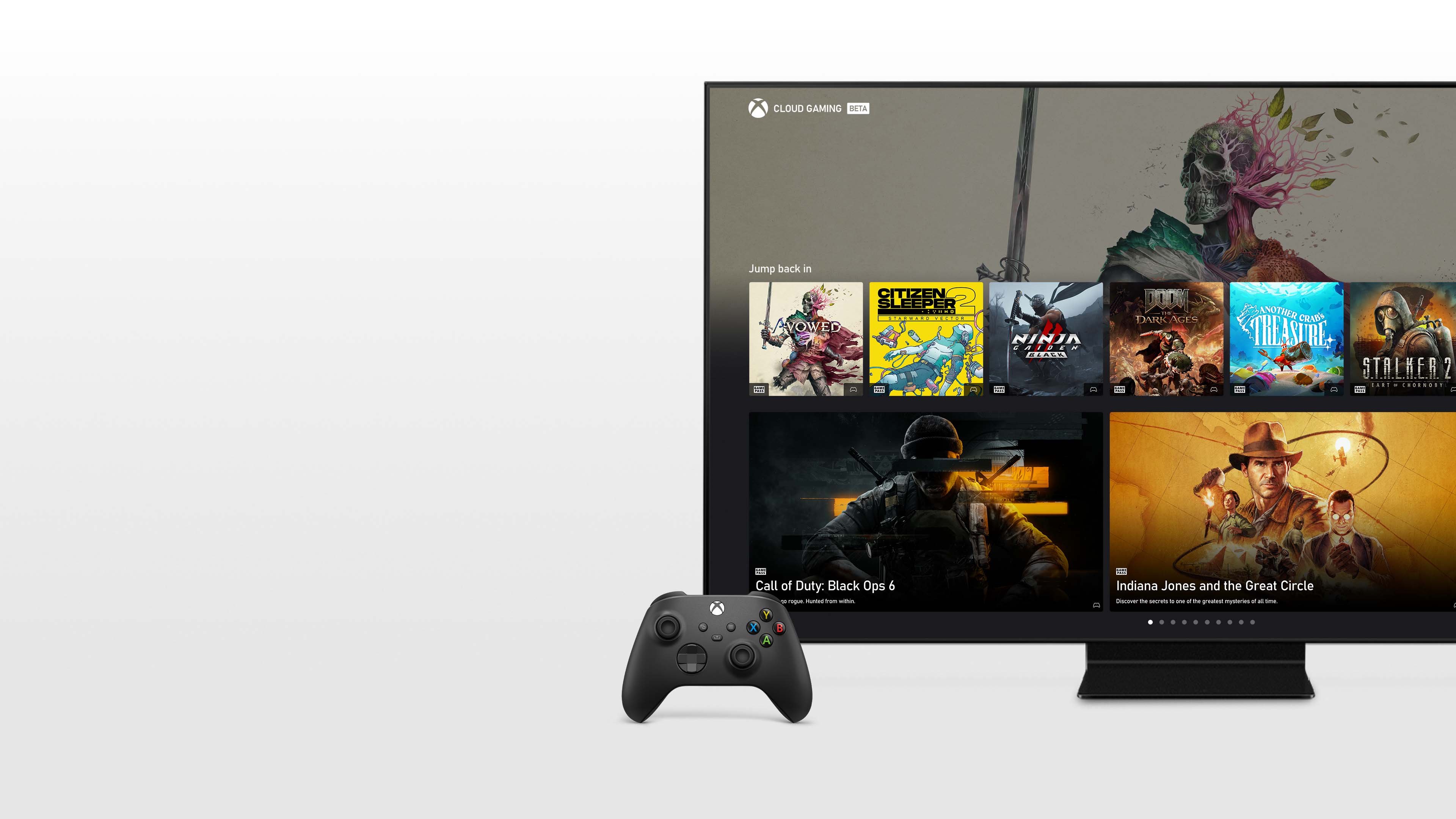 Xbox app home screen on a smart TV