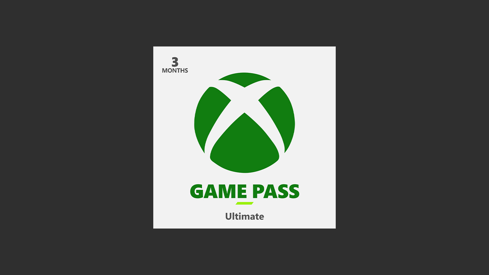 White 3 months of Xbox Game Pass Ultimate card