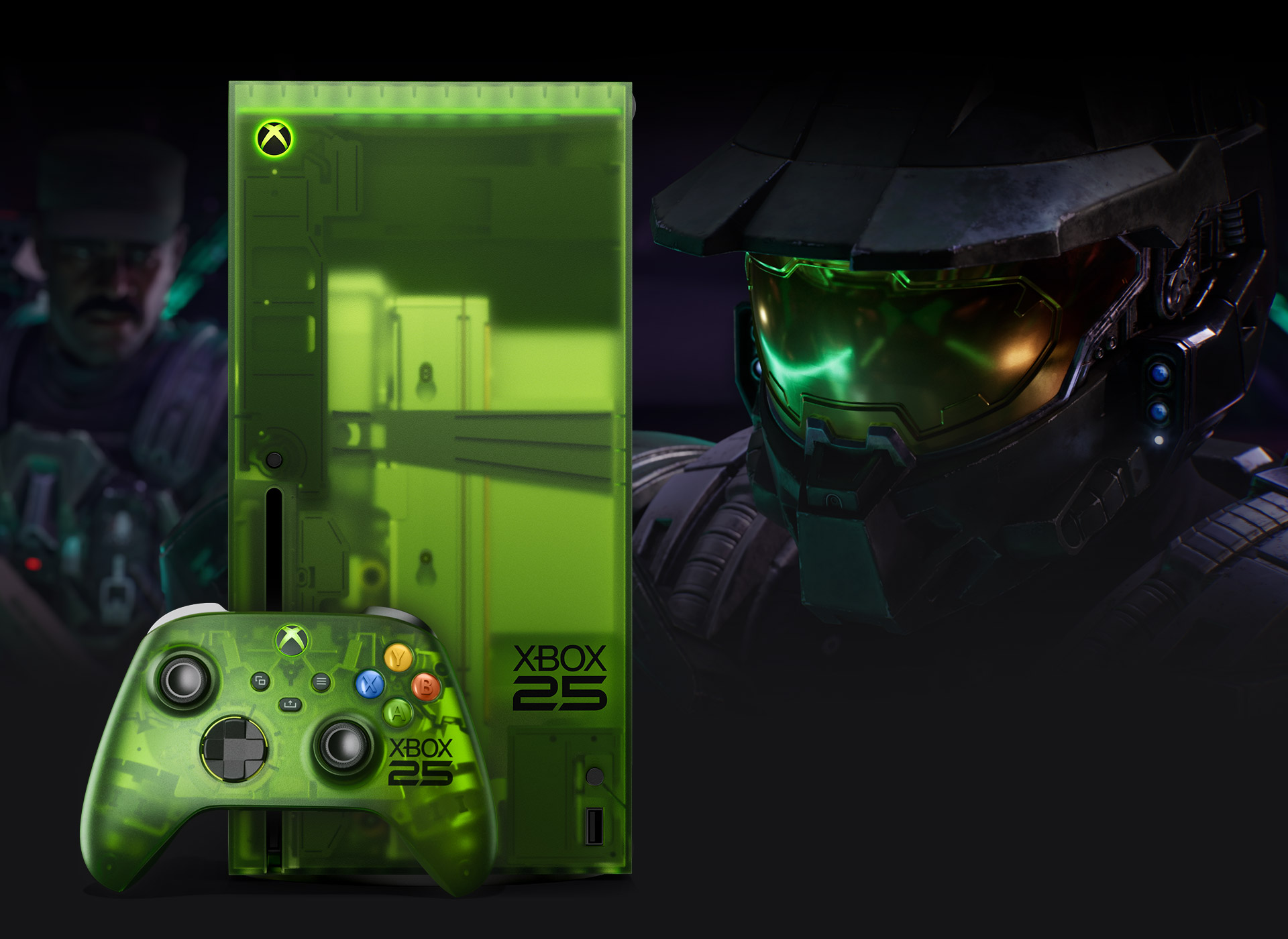XBOX Series X25 Limited Edition und XBOX Wireless Controller X25 Special Edition mit Master Chief. 