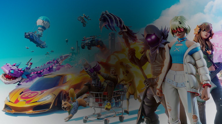 Une fille aux cheveux verts porte un gros manteau bouffant et des lunettes de soleil rouges. Elle se tient devant une autre fille, qui porte une frange et d’énormes écouteurs en forme d’étoile.