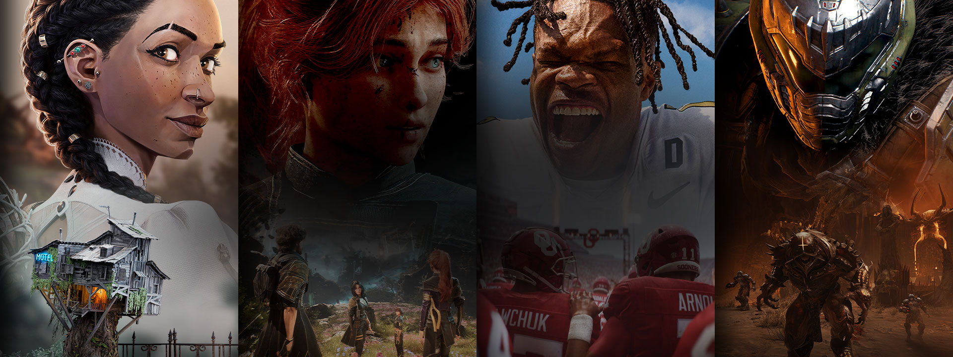 透過 Game Pass 可供暢玩或即將推出的精選遊戲包括《South of Midnight》、《Clair Obscur：Expedition 33》、《EA SPORTS College Football 25》和《DOOM: The Dark Ages》