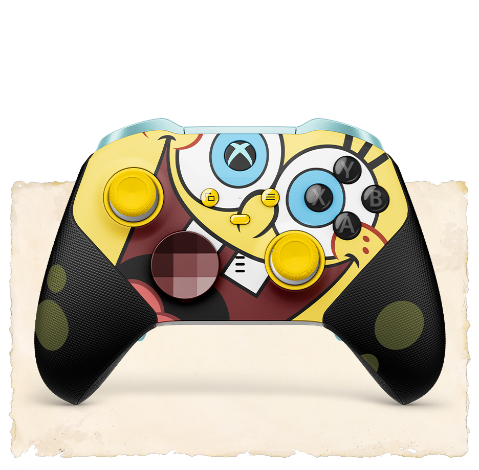 Front view of the customizable  Xbox Elite Wireless Controller Series 2 – The SpongeBob Movie Limited Edition