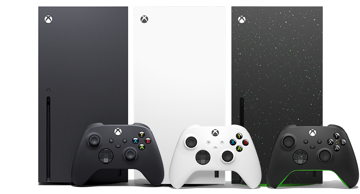 Xbox Series X 1 To, Xbox Series X 1 To numérique, et la Xbox Series X 2 To Galaxy Black