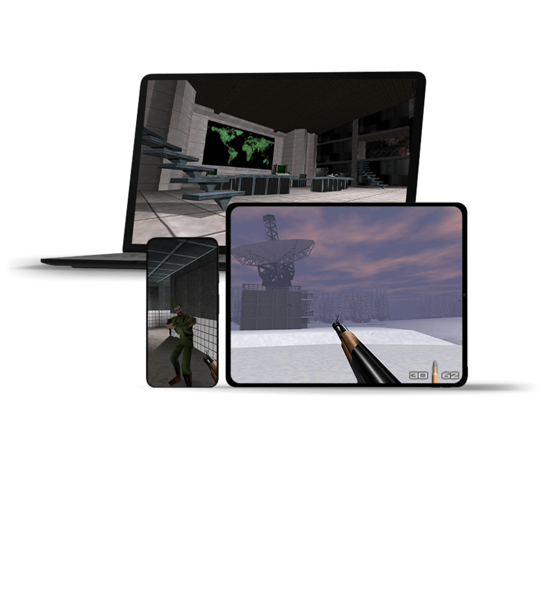 vue de face de trois écrans différents affichant des jeux Xbox