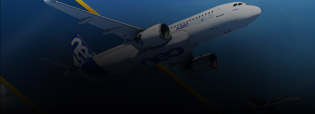 Microsoft Flight simulator, Passenger plane and a jet flying in the sky