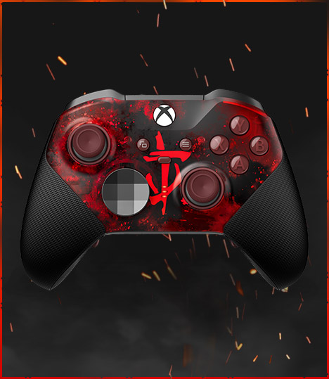Front view of the Xbox Elite Wireless Controller Series 2 – DOOM: The Dark Ages Limited Edition controller