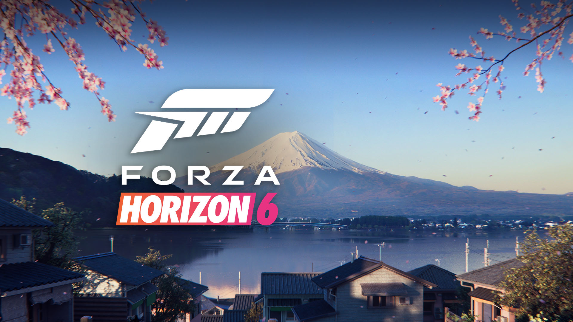 Forza Horizon 6、桜に囲まれた富士山の景色。