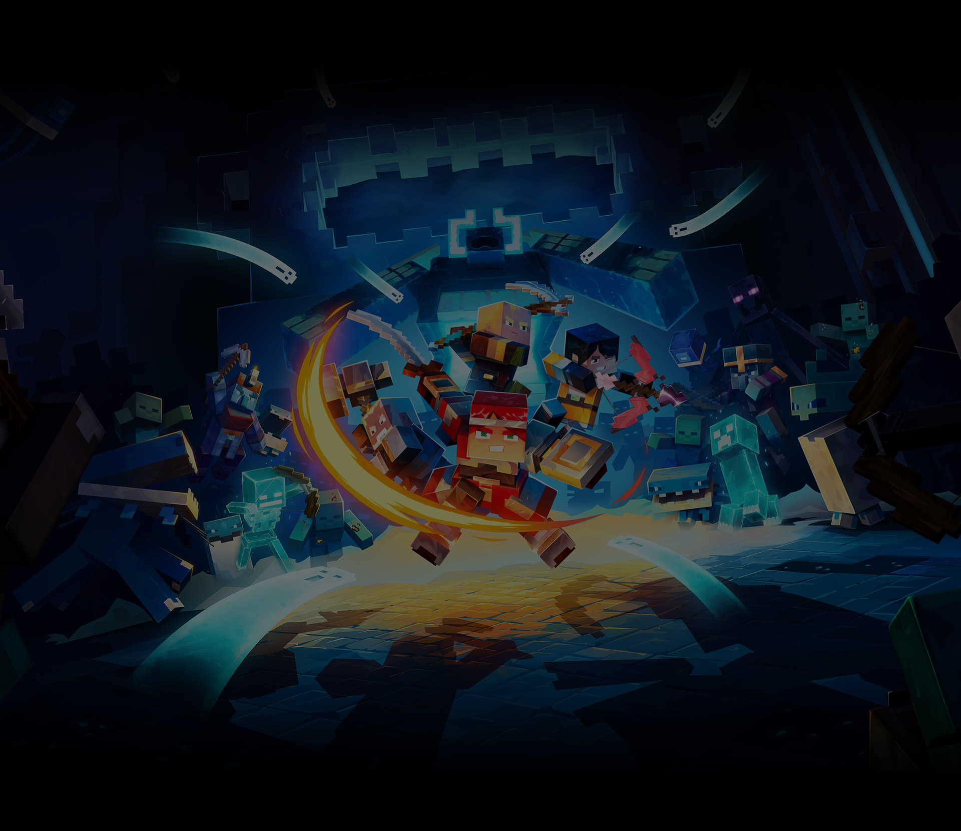 Χαρακτήρες του Minecraft Dungeons II που ποζάρουν 