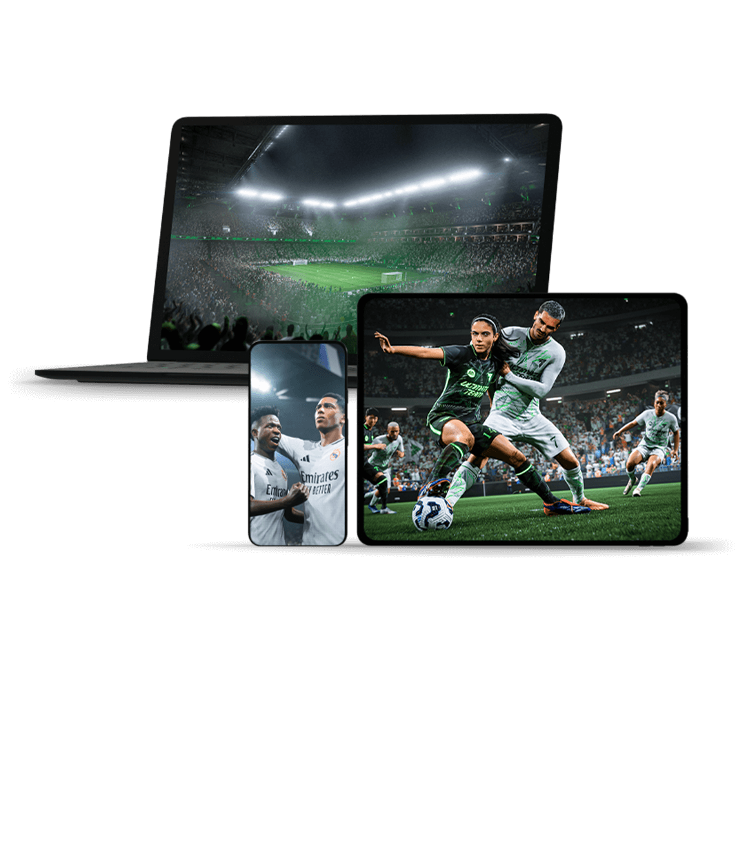 front view of three different monitor screens displaying xbox games