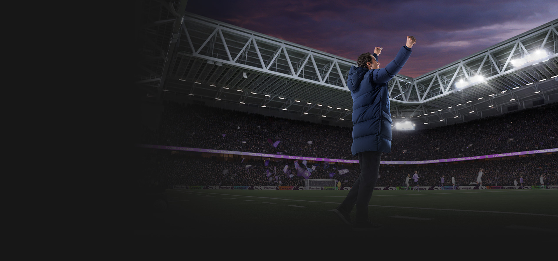 Spiel-Panel mit Key-Art zu Football Manager 26.