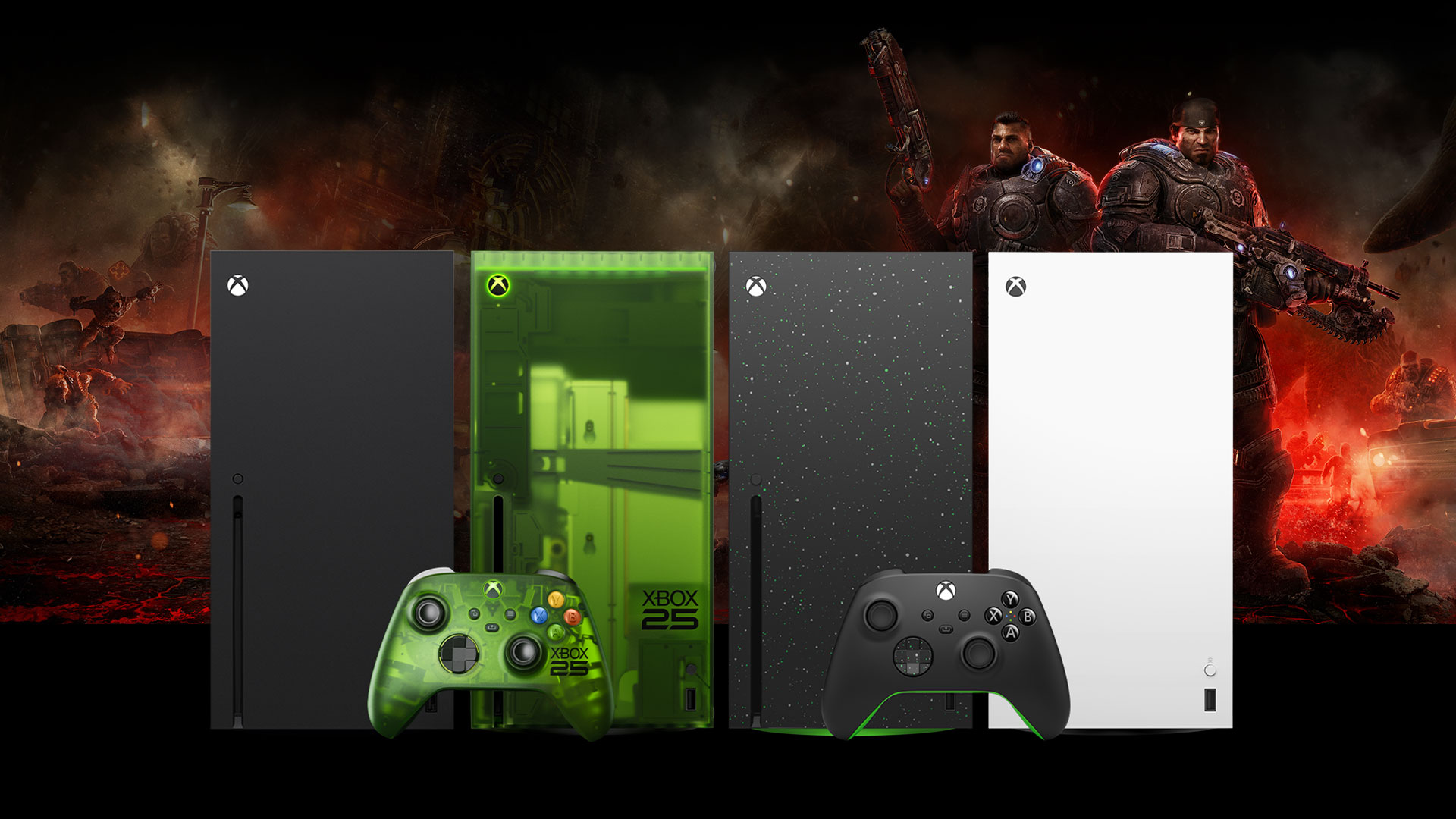 XBOX Series X – 1 TB Carbon Black, XBOX Series X25 Limited Edition mit XBOX Wireless Controller X25 Special Edition, XBOX Series X – 1 TB Digital Edition Robot White, XBOX Series X – 2 TB Galaxy Black Special Edition mit XBOX Wireless Controller