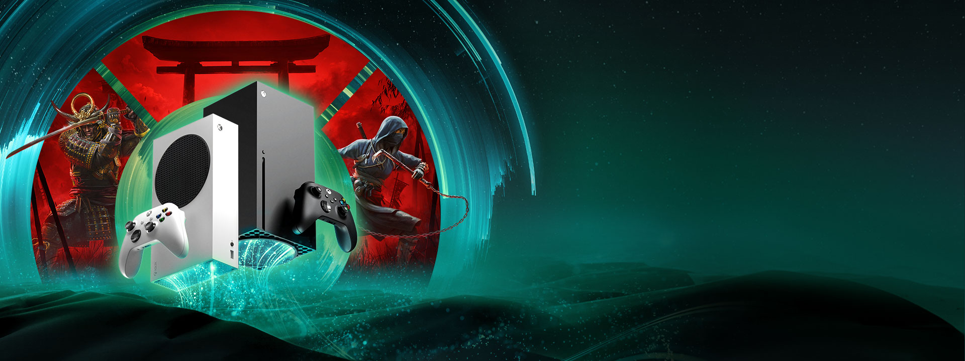 Xbox Series X|S console with Assassin's Creed Shadows key art