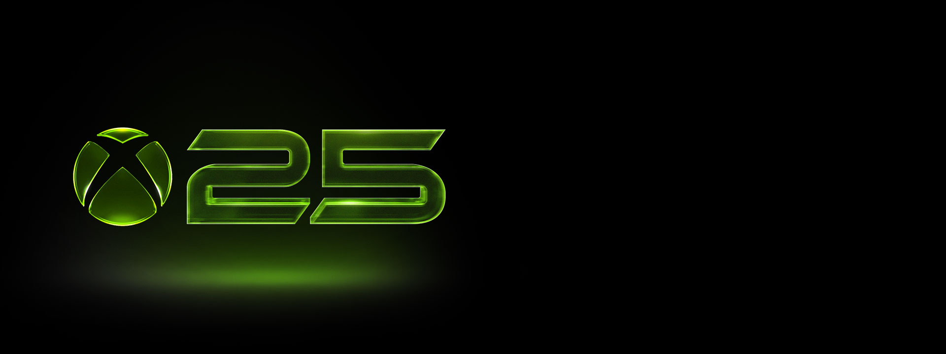25, Glowing green XBOX 25th Anniversary logo 