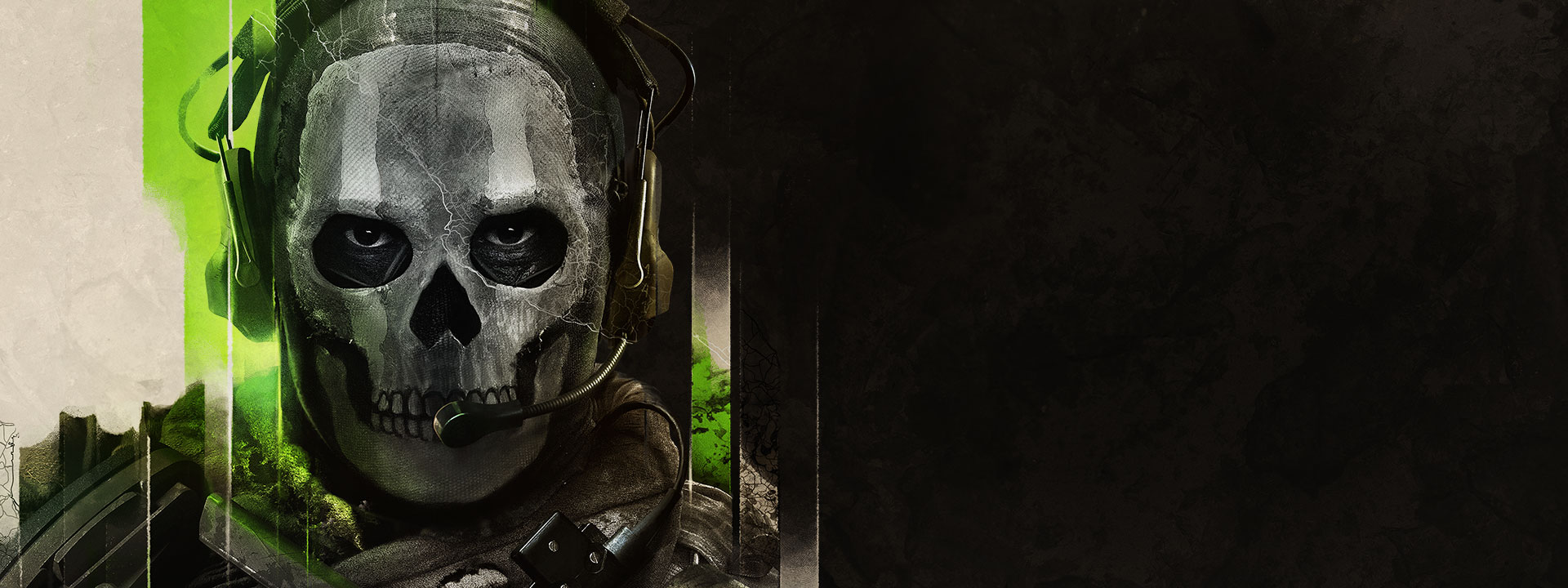 Ghost looking out with a series look in his eyes