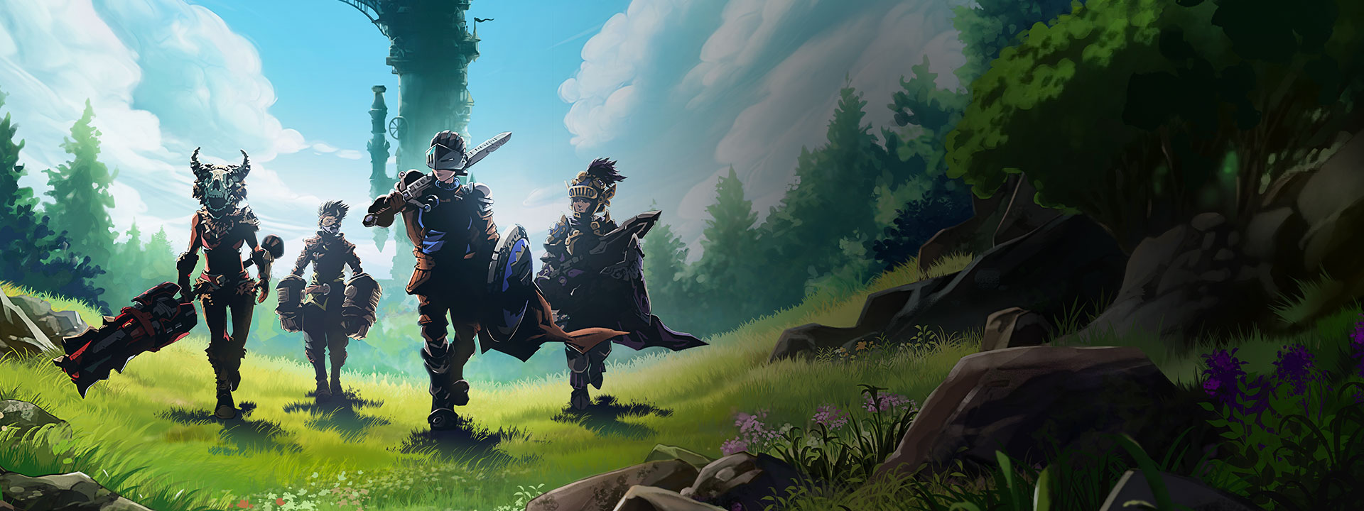 In the shadow of the Belfry, a tight knit crew strides proudly forward into the lush wilderness.