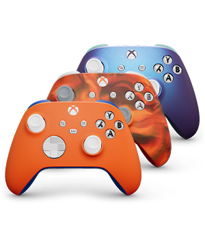 Tres Mandos inalámbricos XBOX personalizados mediante XBOX Design Lab.