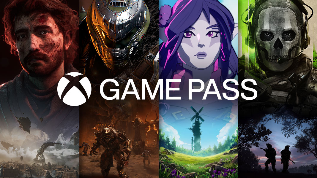 Multiple blades of game-art for different games available with Xbox Game Pass.