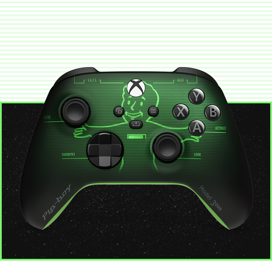 Front view of Xbox Wireless Controller – Fallout Pip-Boy