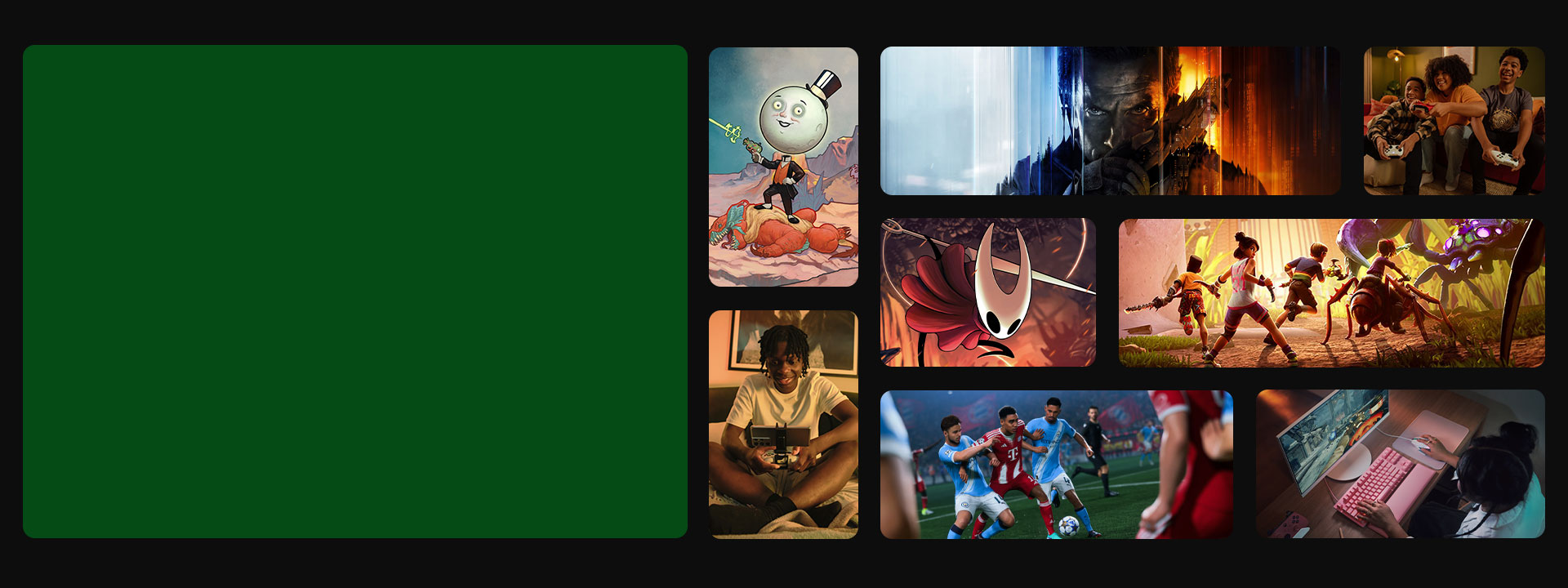 Imagery from multiple games available or coming soon with Xbox Game Pass Ultimate