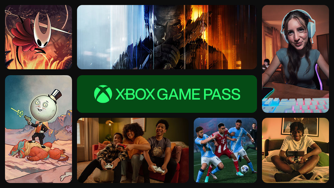 Imagery from multiple games available or coming soon with Xbox Game Pass Ultimate