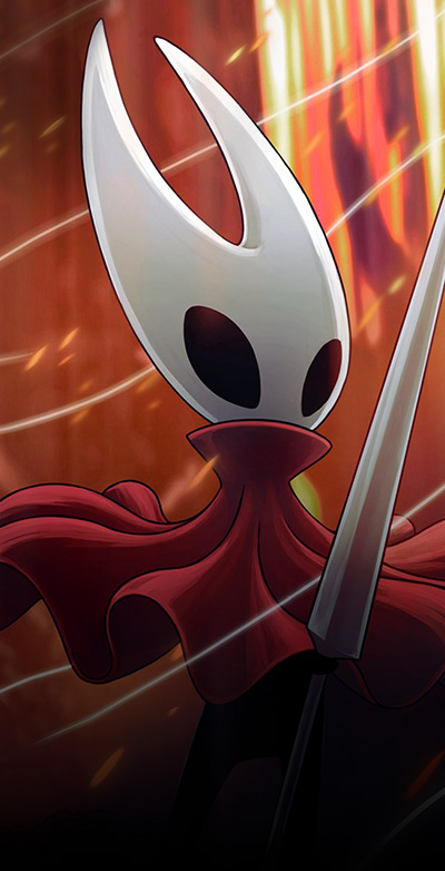 白い仮面と赤いマントを纏ったキャラクターが、細身の剣を手に空中へと跳ぶ。