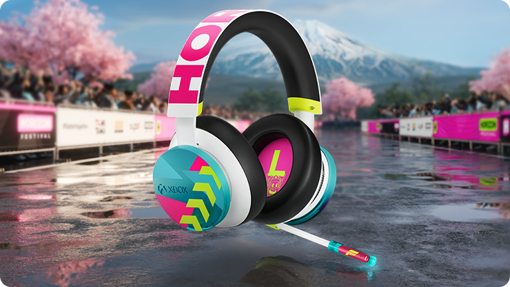 Front view of the Xbox Wireless Headset – Forza Horizon 6 Limited Edition.