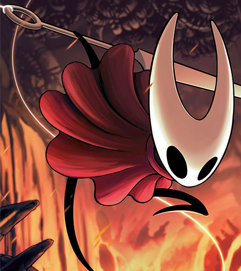 Characters from Hollow Knight: Silksong in action