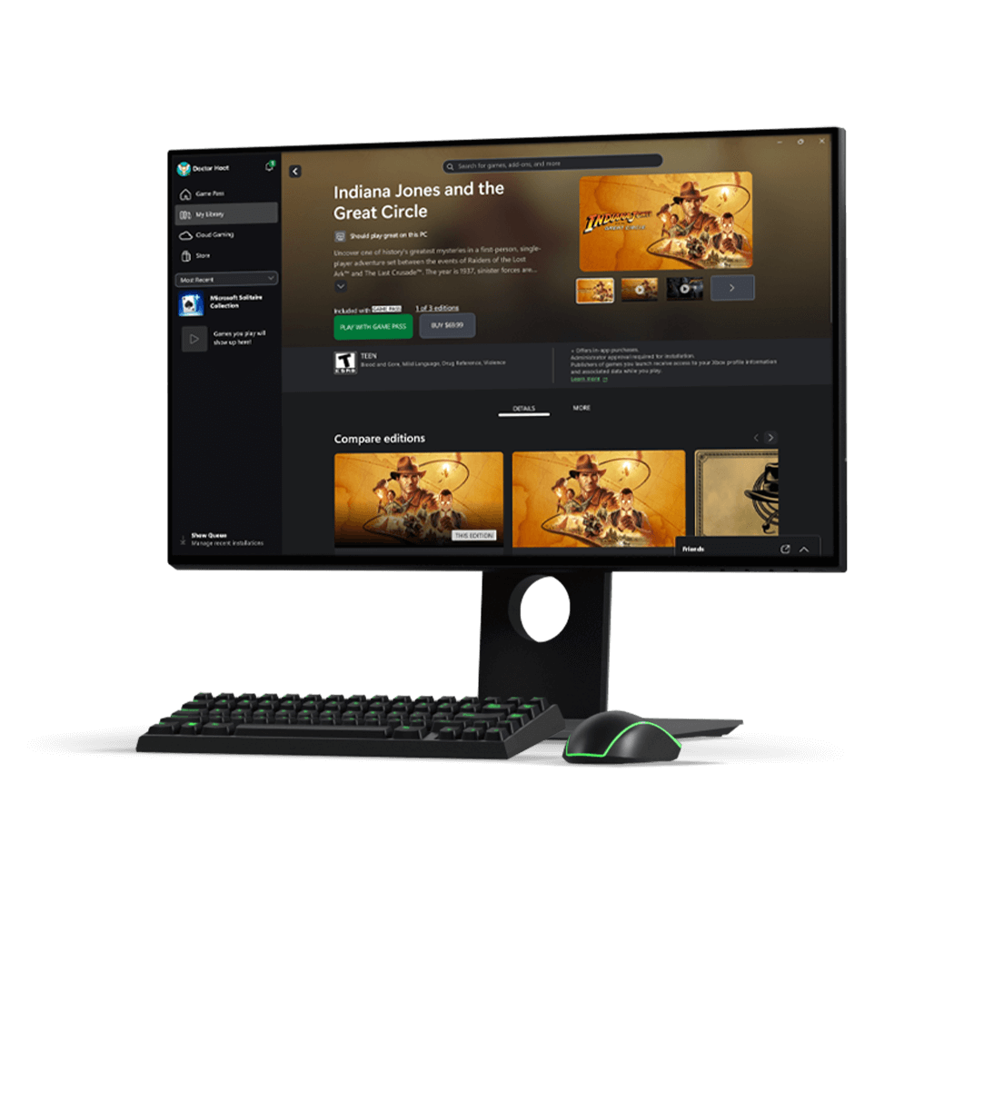 front view of monitor screen displaying Call of Duty®: black ops 6 on xbox store