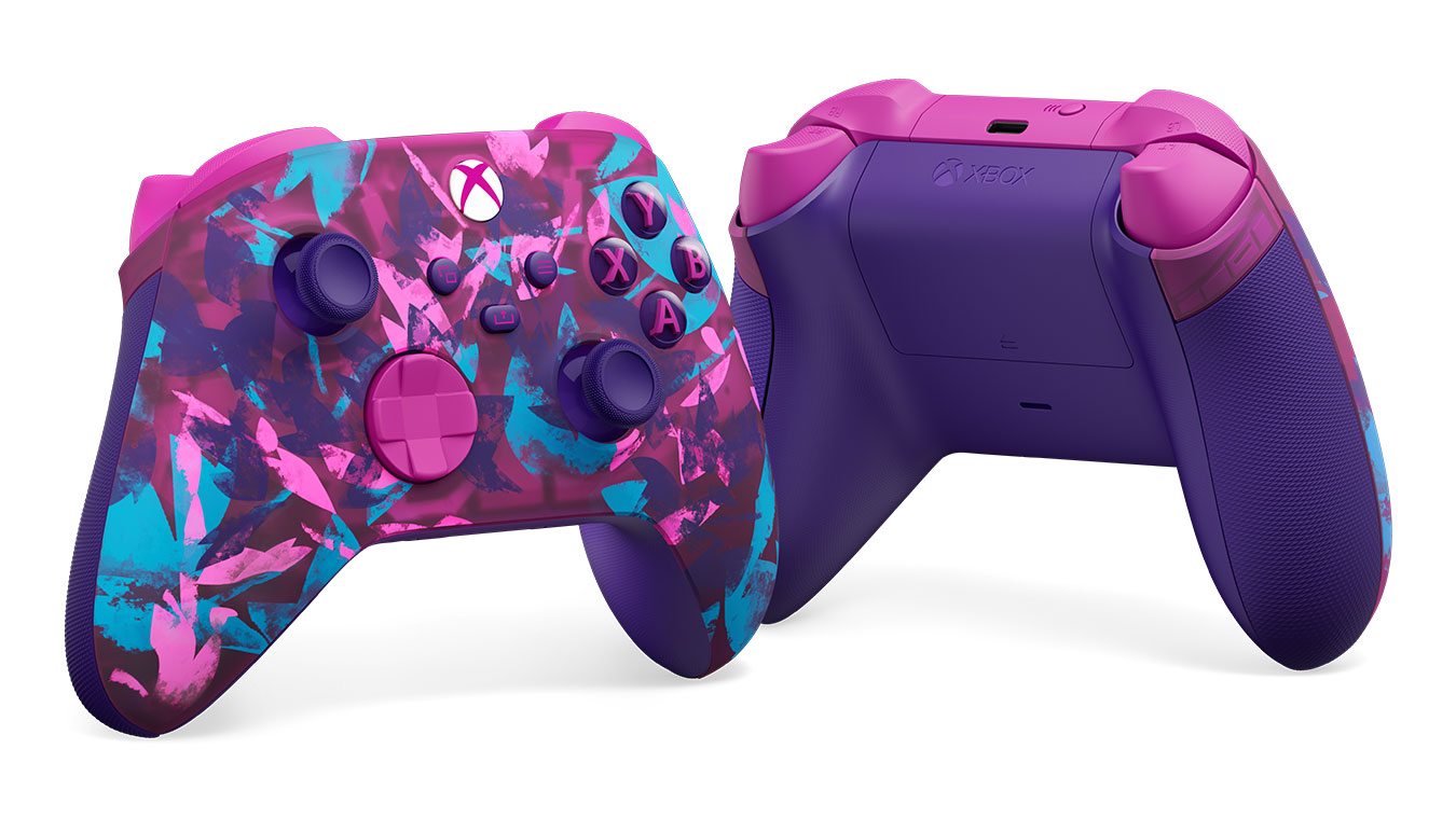 update main gallery with image: Front and back angle of the Xbox Wireless Controller – Heart Breaker Special Edition
