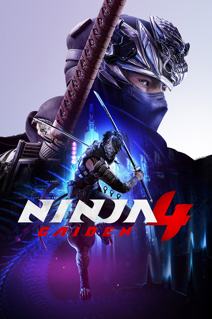 NINJA GAIDEN 4 logo, In the shadow of Ryu Hayabusa, Yakumo wields a twin set of blades.