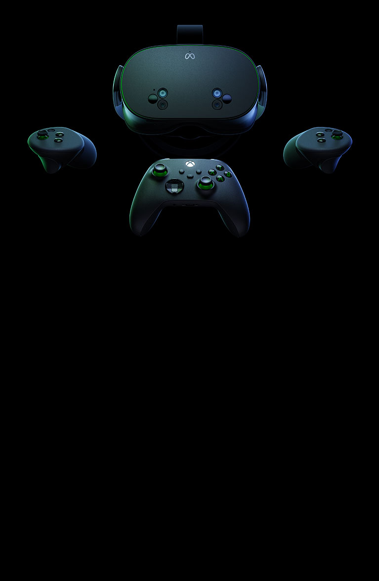 Animation of Meta Quest 3S Xbox Edition and an Xbox Wireless Controller