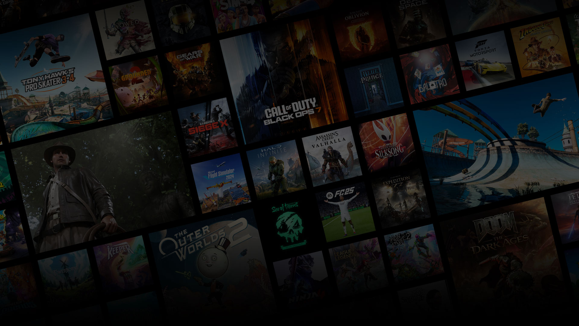 A selection of games available with Xbox Game Pass.