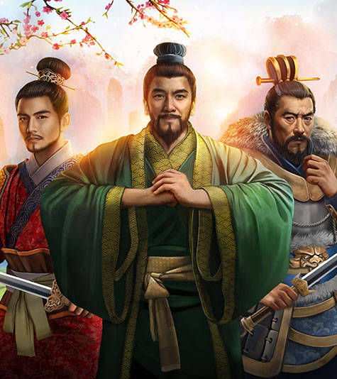 Three Chinese leaders standing together with a valley and mountains behind them.