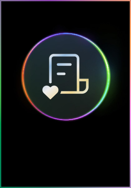 Icon showing a document with a heart