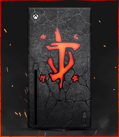 Front view of the DOOM: The Dark Ages Limited Edition console wrap