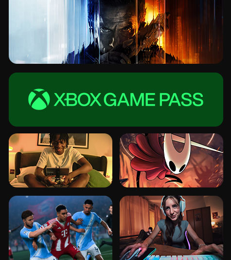 Imagery from multiple games available or coming soon with Xbox Game Pass Ultimate