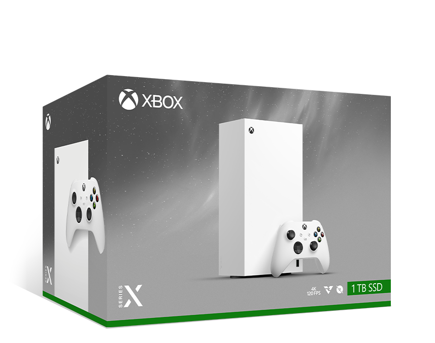 Caja de Xbox Series X: 1 TB todo digital Robot White con Control inalámbrico Xbox: Robot White