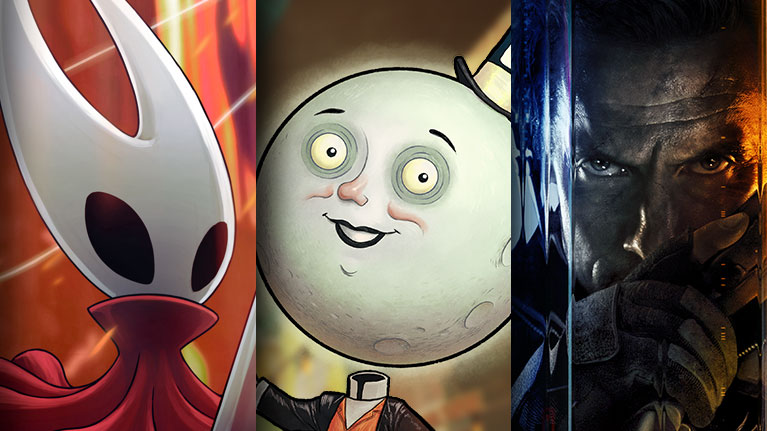 Game art from three titles arriving day one on Game Pass including Hollow Knight: Silksong, The Outer Worlds 2, and Call of Duty®: Black Ops 7.