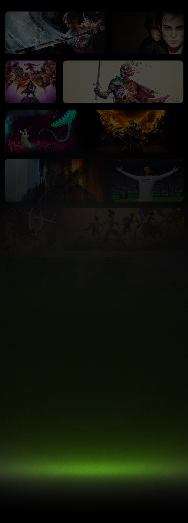 XBOX Game Pass ゲームのコラージュ