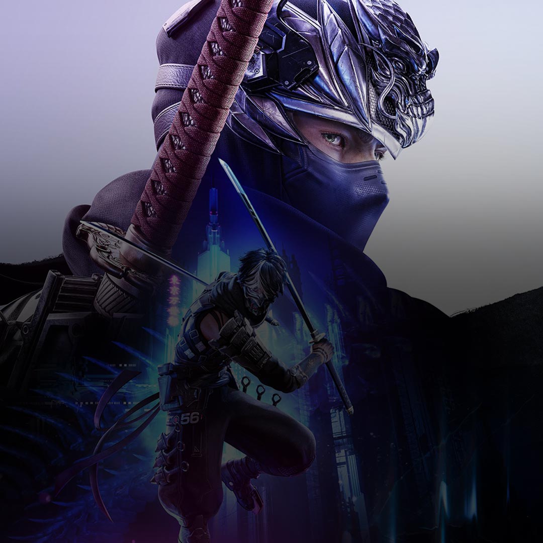 Ninja Gaiden 4 logo, A collage of two Ninja Gaiden 4 characters with a city backdrop. 