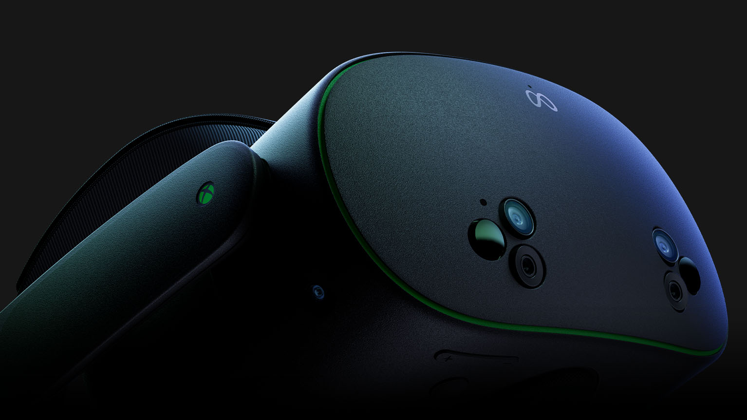 Close-up of the new black Meta Quest 3S Xbox Edition